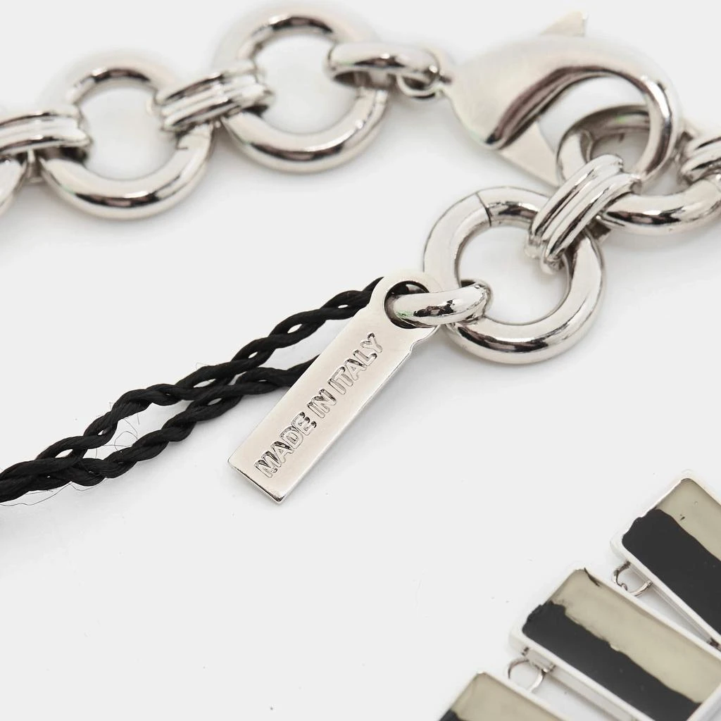 Missoni Missoni Enamel Silver Tone Geometric Shaped Long Necklace 9