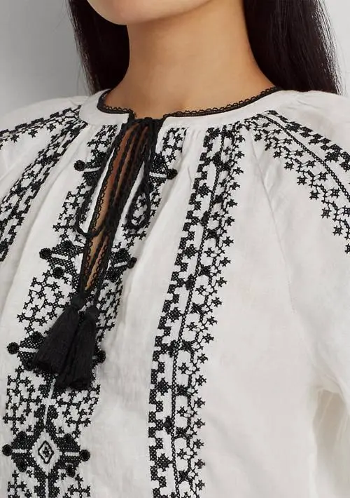 Ralph Lauren Embroidered Linen Blouse 3