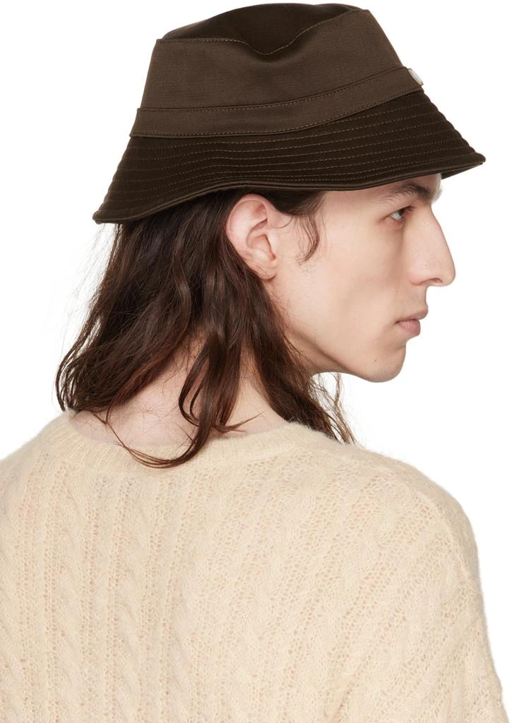 Our Legacy Brown Quilted Brim Bucket Hat 3