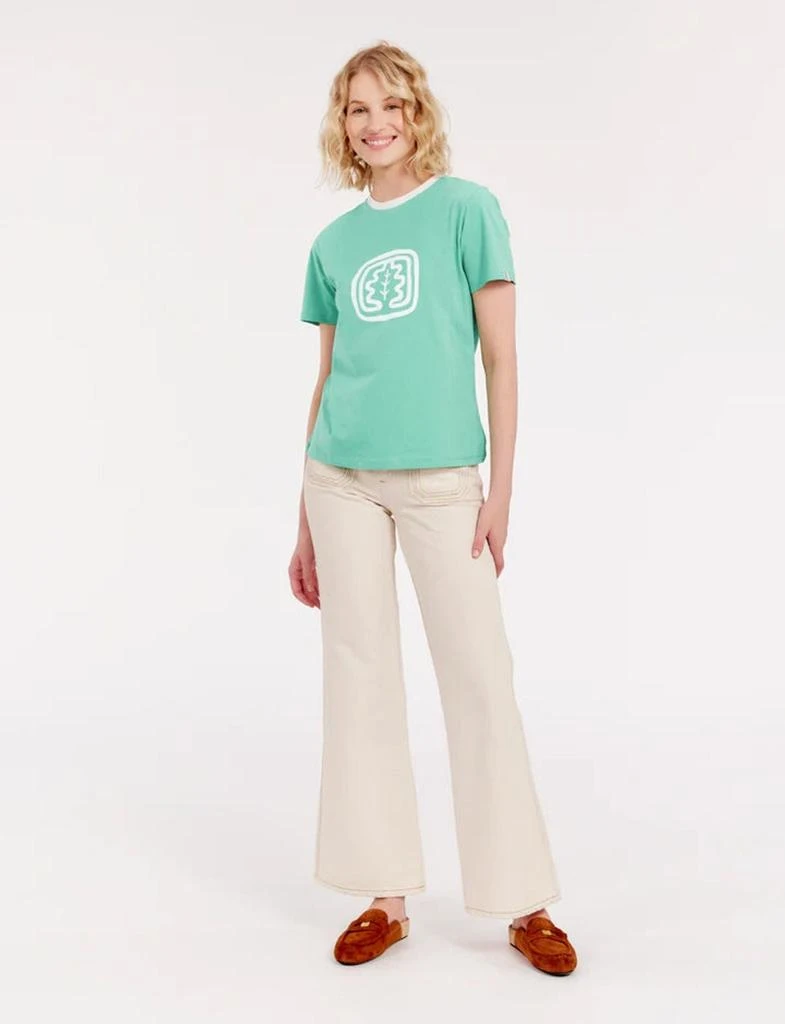 INES DE LA FRESSANGE PARIS Oscar green round neck tee-shirt 3