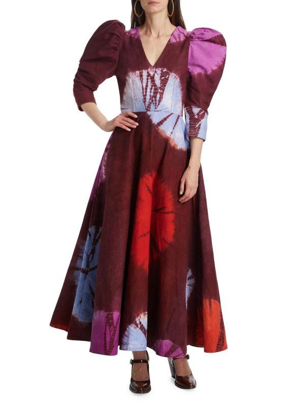 Busayo Dami Hand-Dyed Puff-Sleeve Maxi Dress 1