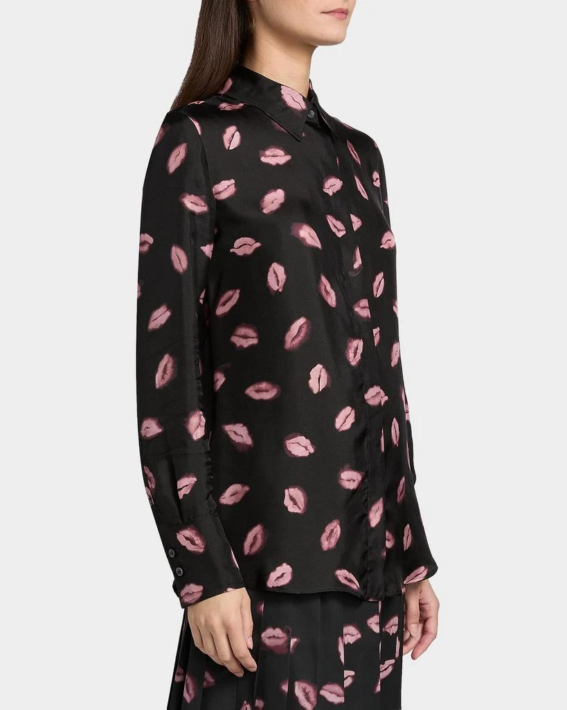 Altuzarra Chika Lip-Print Silk Button-Down Top 6