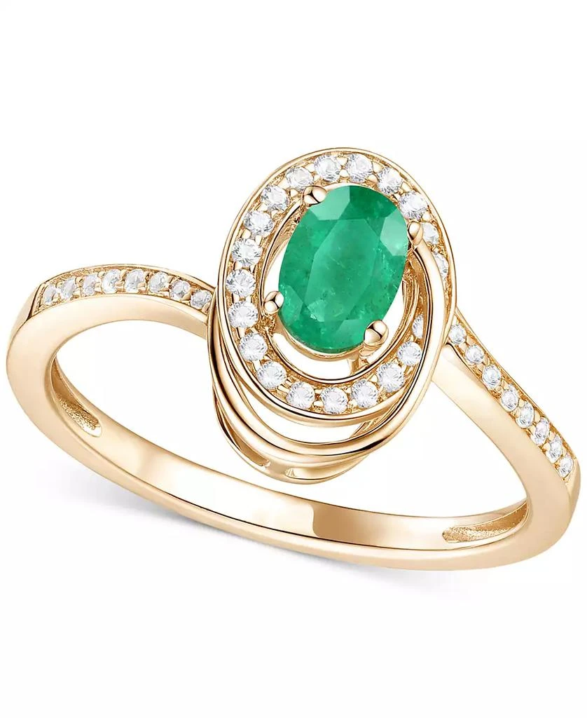 Macy
s Emerald (3/8 ct. t.w.) 
Diamond (1/6 ct. t.w.) Oval Swirl Ring in 14k Gold (Also in Ruby 
Sapphire)