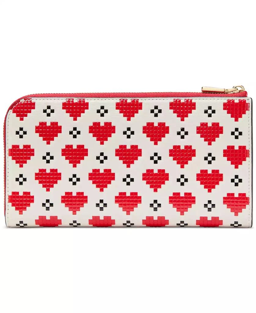 kate spade new york Devin Pixel Hearts Embossed Saffiano Leather Zip-Around Continental Wallet 2