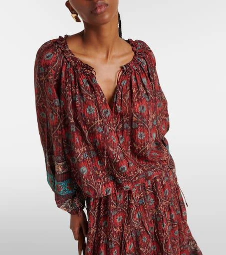 Ulla Johnson Silva printed cotton-blend blouse 5