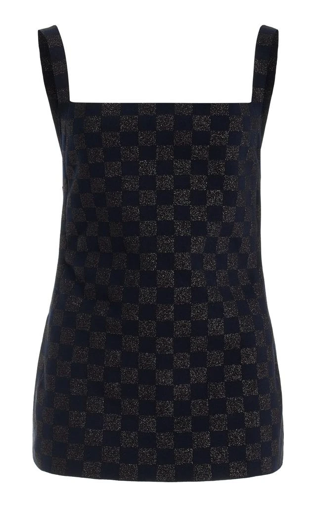 High Sport High Sport Exclusive Asher Checked Cotton-Blend Knit Apron Top - Moda Operandi