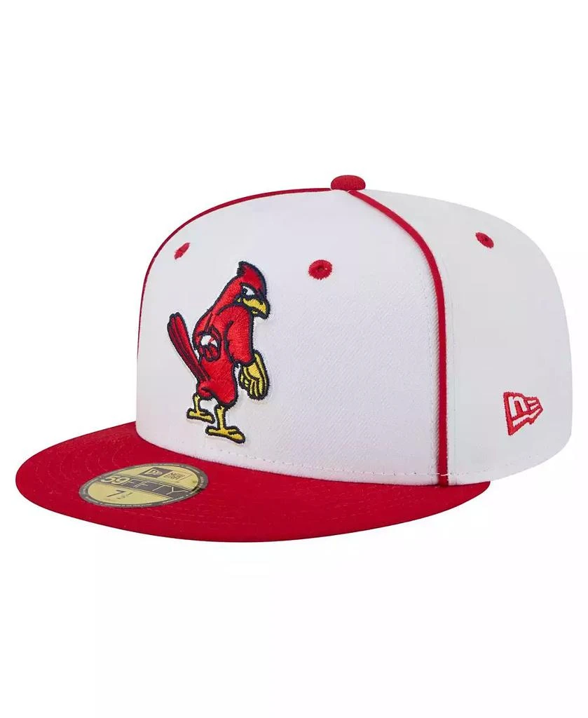 New Era Men's White/Red Memphis Redbirds Authentic Collection 59FIFTY Fitted Hat 1