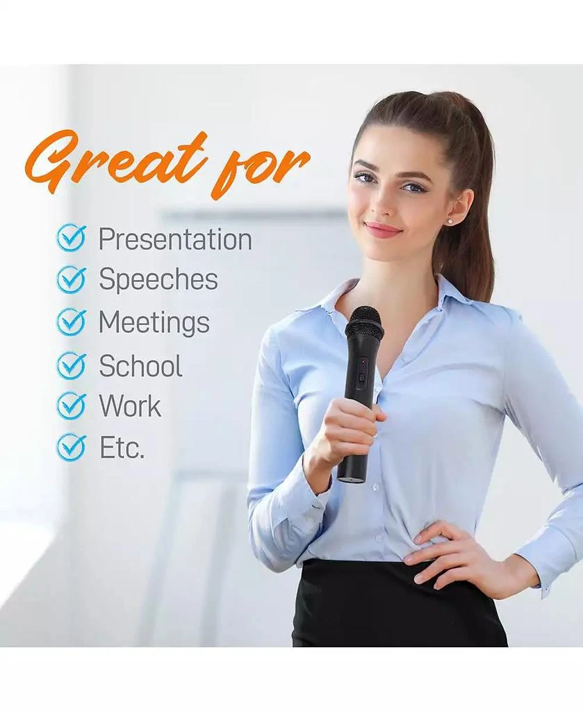 Pyle 2-Channel VHF Wireless Microphone System with (2) Handheld Mics, Adjustable Volume Control 9