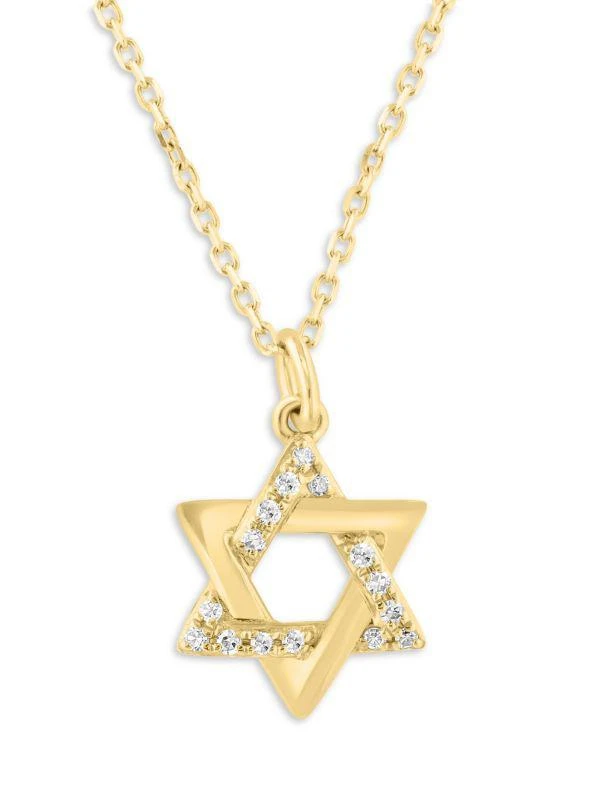 Saks Fifth Avenue 14K Yellow Gold & 0.04 TCW Diamond Star Pendant Necklace 2