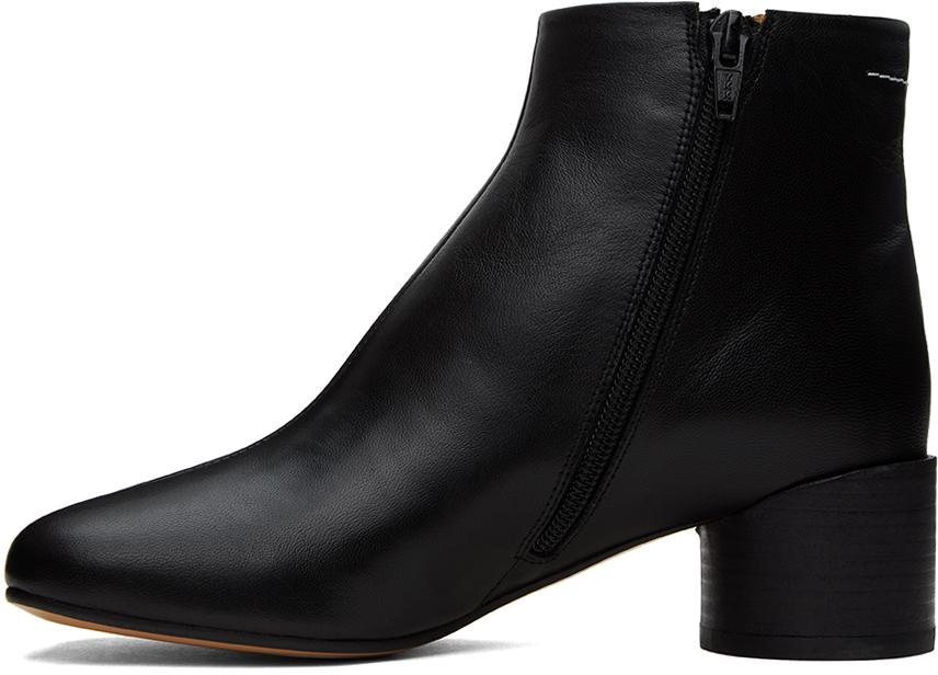 MM6 Maison Margiela Black Anatomic Ankle Boots - Boots