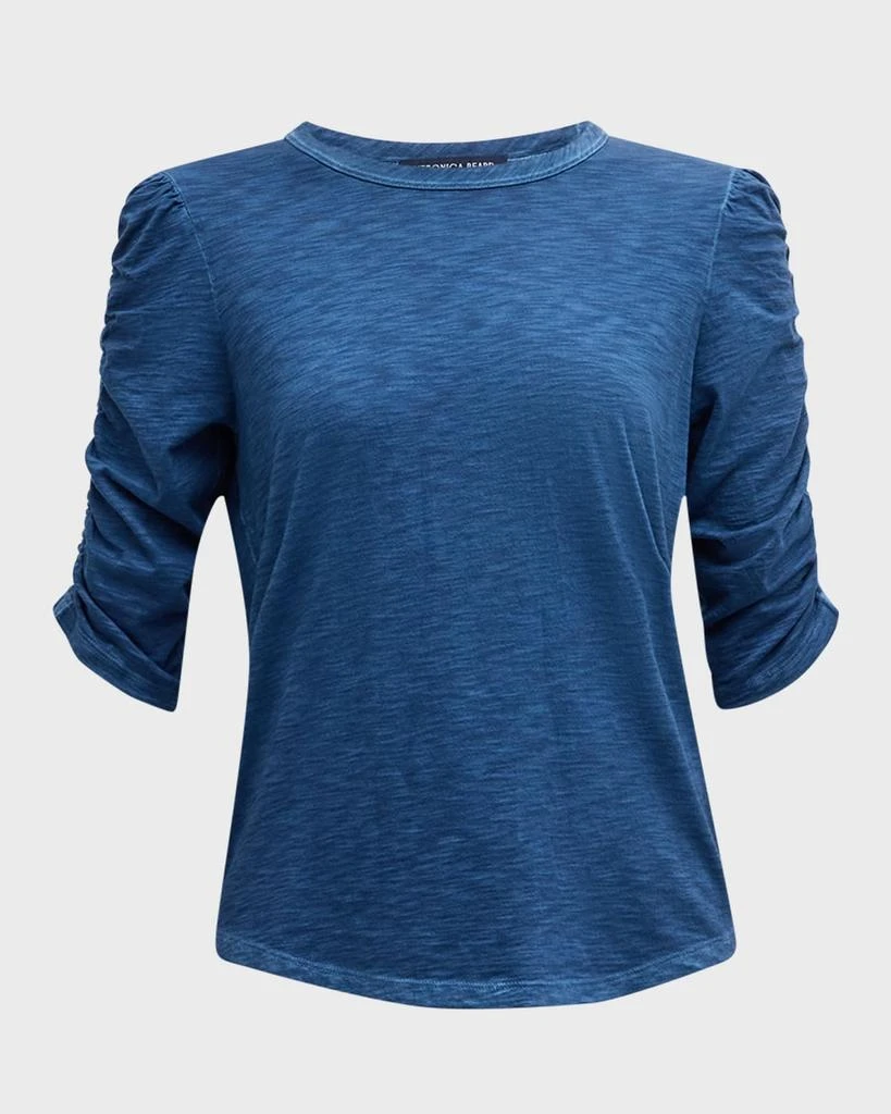 VERONICA BEARD Waldorf Ruched-Sleeve Tee 1