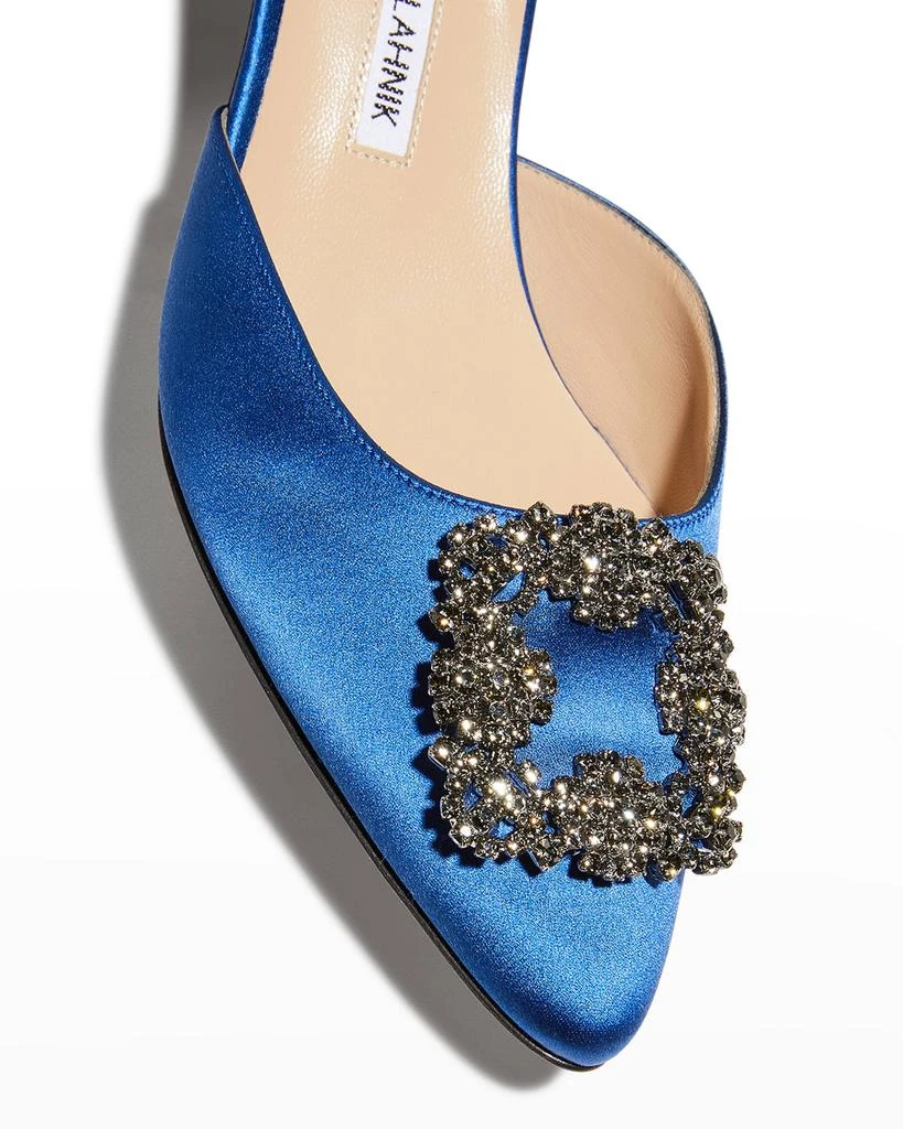 Manolo Blahnik Hangisi Crystal Buckle Slingback Pumps 4