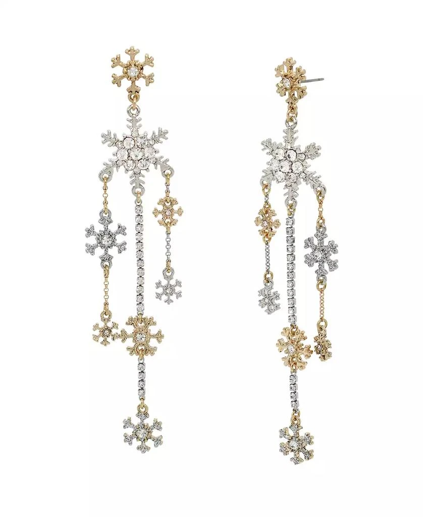 Betsey Johnson Faux Stone Snowflake Chandelier Earrings 1