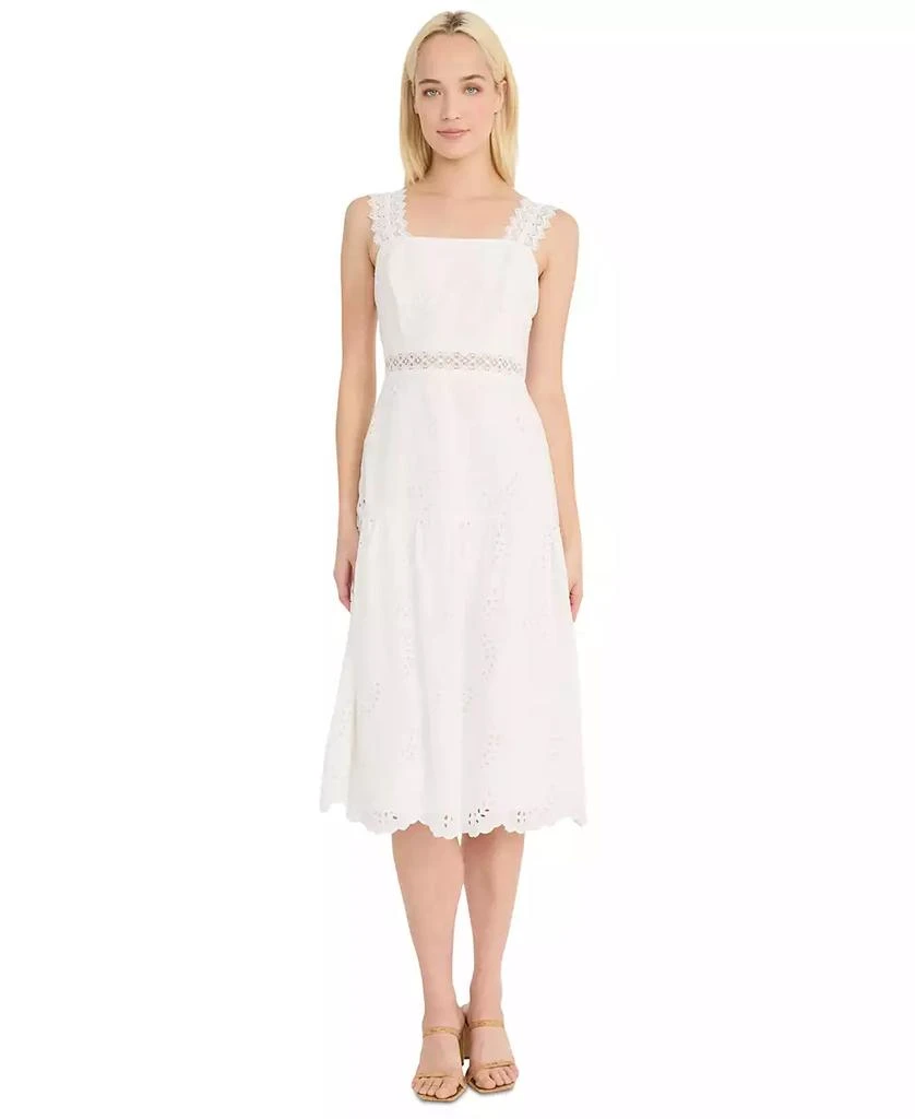 Donna Morgan Women's Eyelet-Embroidered Midi Dress 1