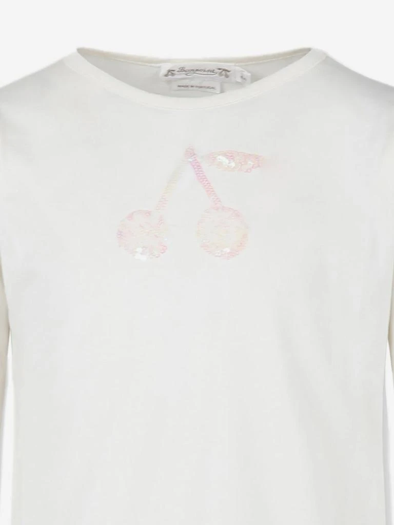 Bonpoint Bonpoint Girls Gracieuse Long Sleeve T-Shirt in White 3