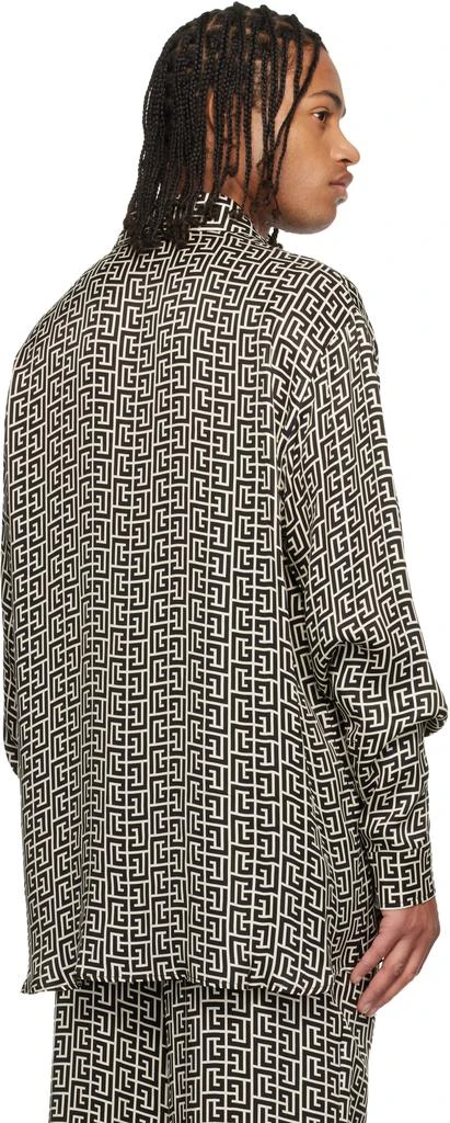Balmain Off-White 
Black Monogrammed Flowing Shirt 3