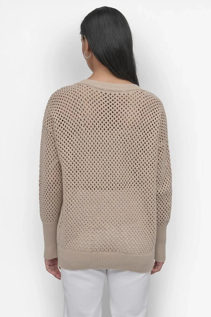 DKNY 3/4 WIDE SLEEVE CREW NECKOPEN POINTELLE STITCH 2