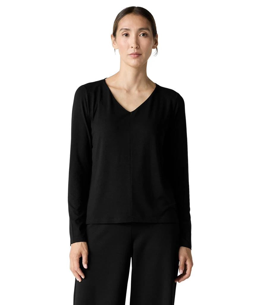 V-Neck Top With Long Sleeve – On Sale Now with Up to 56% Off