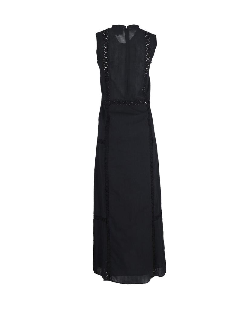 Sea Sea New York Embroidered Maxi Dress in Black Cotton