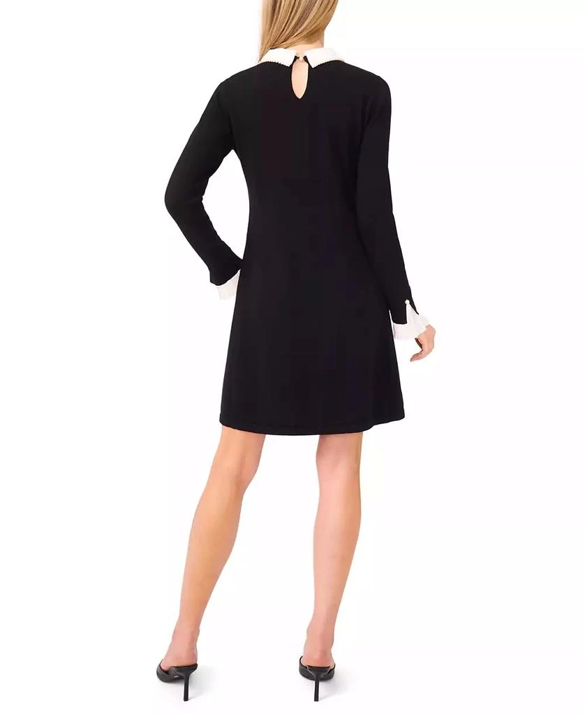 CeCe Women's Woven Collar Sweater Dress 3