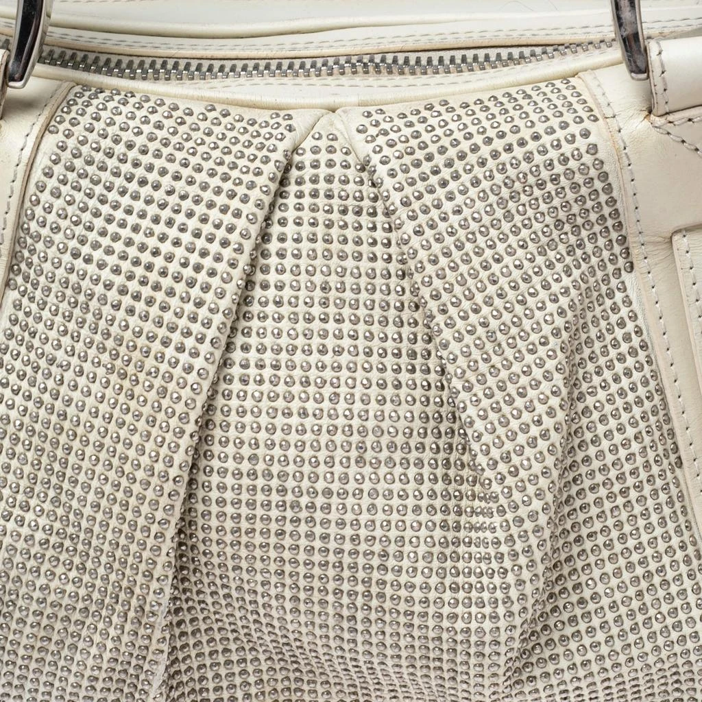 Burberry Burberry Off White Leather Studded Ashbury Knight Satchel 5