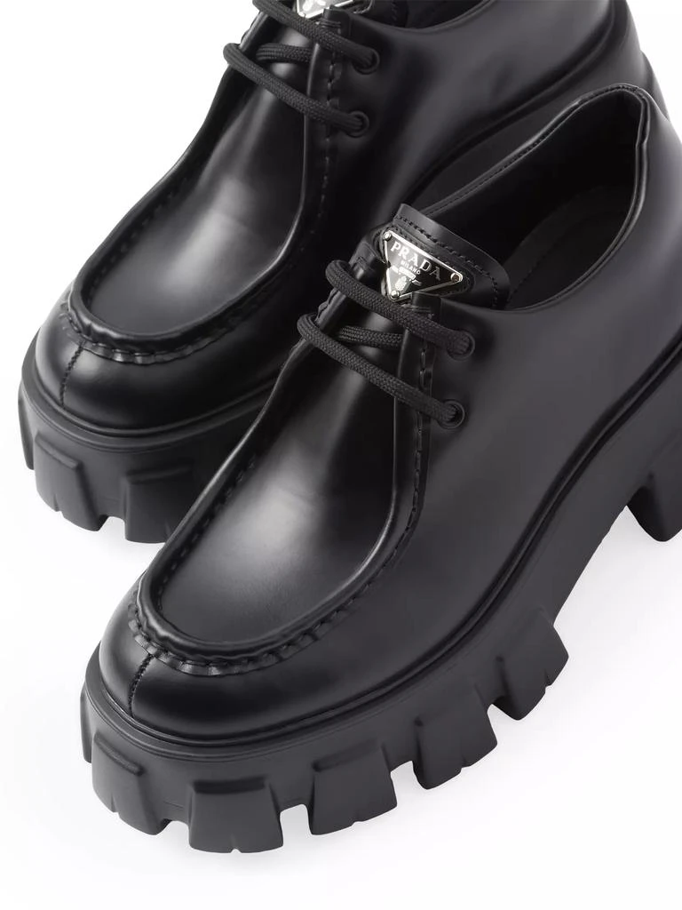 Prada Monolith Brushed Leather Lace-Up Shoes 5