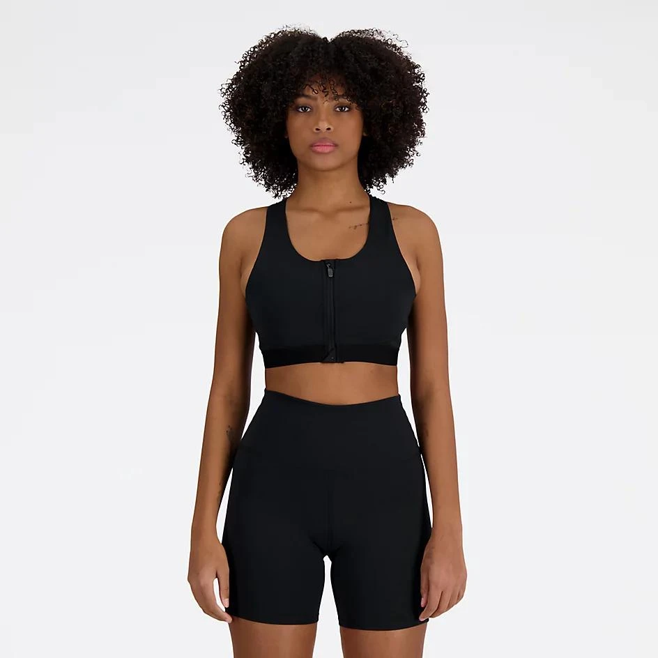 New Balance NB Sleek Medium Support Pocket Zip Front Bra 1