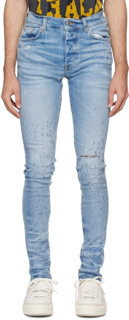 AMIRI Blue Crystal Shotgun Jeans 1