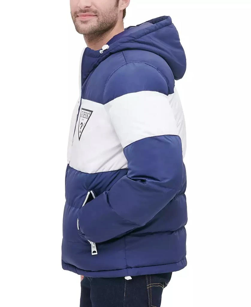 GUESS Men's Colorblock Hooded Puffer Jacket 4