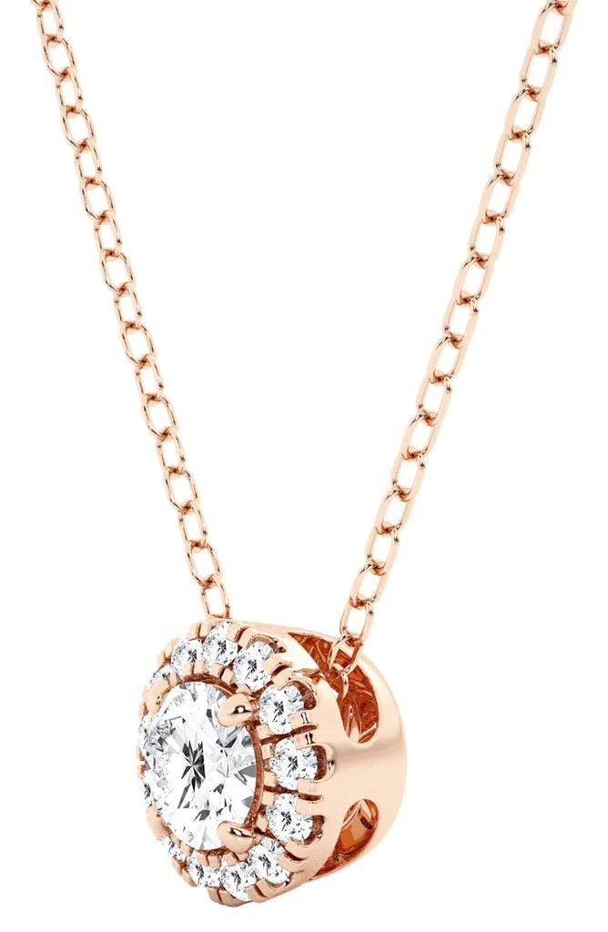 Badgley Mischka 14K Gold Round Cut Lab-Created Diamond Halo Pendant Necklace - 0.33ct 4
