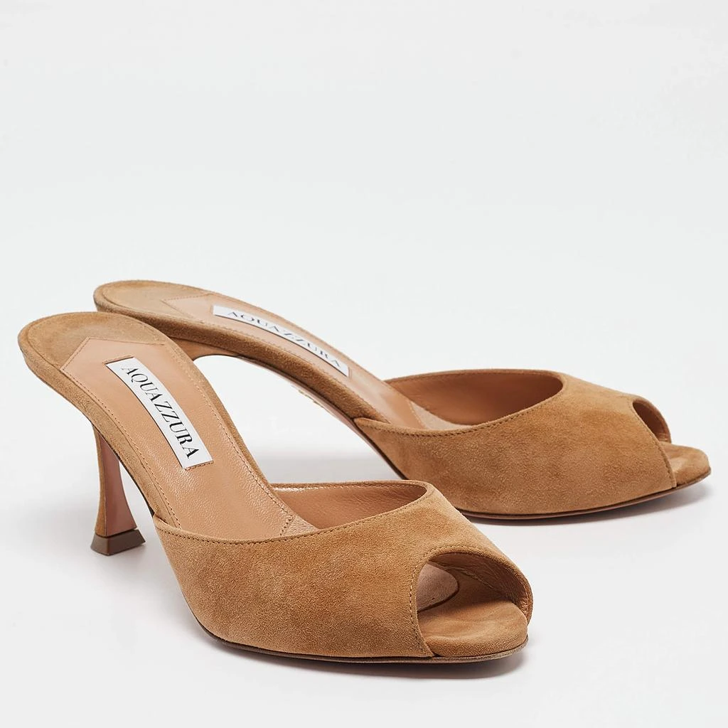 Aquazzura Aquazzura Brown Suede Slide Sandals Size 36.5 4
