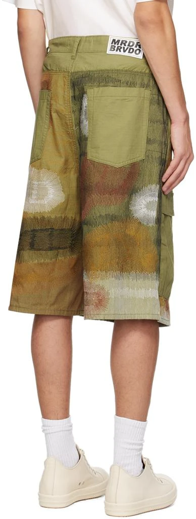 Who Decides War SSENSE Exclusive Khaki Camouflage Embroidery Cargo Shorts 3