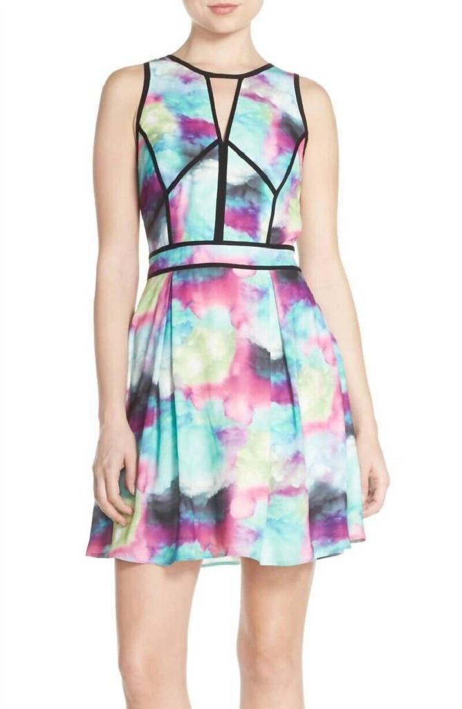 Adelyn Rae Adelyn Rae - Fit and Flare Sleeveless Mini Cocktail Dress