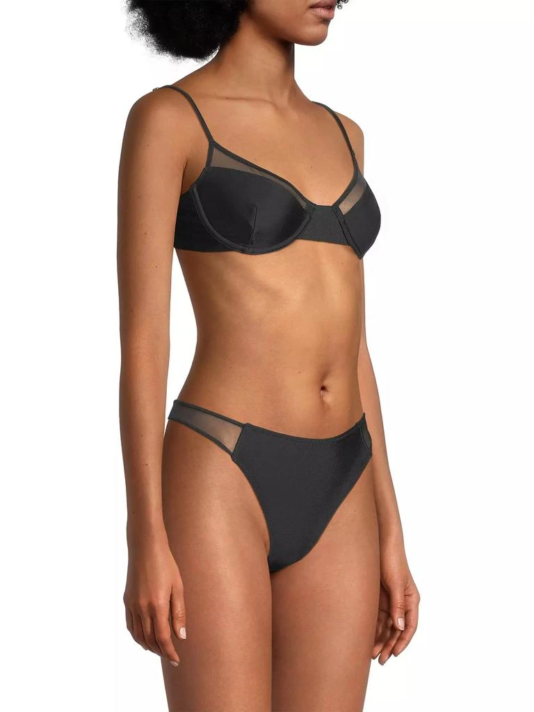 Ramy Brook Kai Mesh-Trimmed Underwire Bikini Top 4