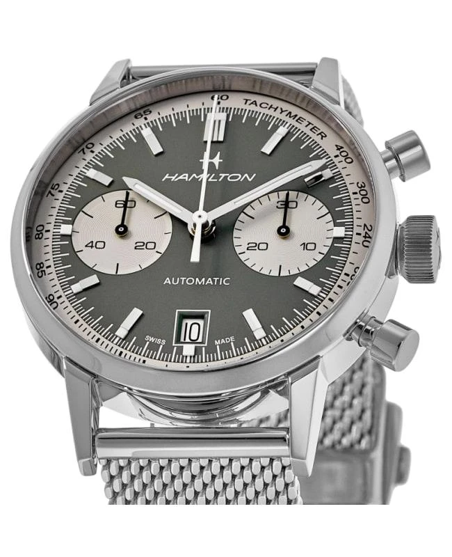 Hamilton Hamilton American Classic INTRA-MATIC AUTO Green Chronograph Dial Men's Watch H38416160 2