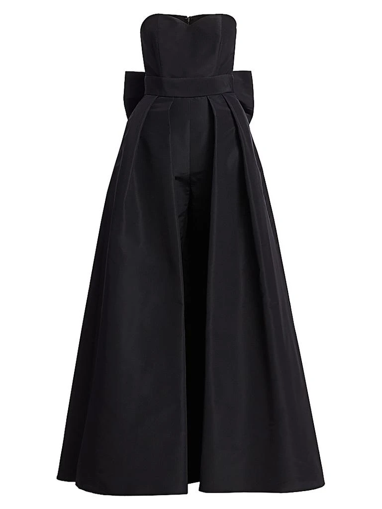 Alexia María Convertible Bow-Embellished Silk Faille Jumpsuit 1