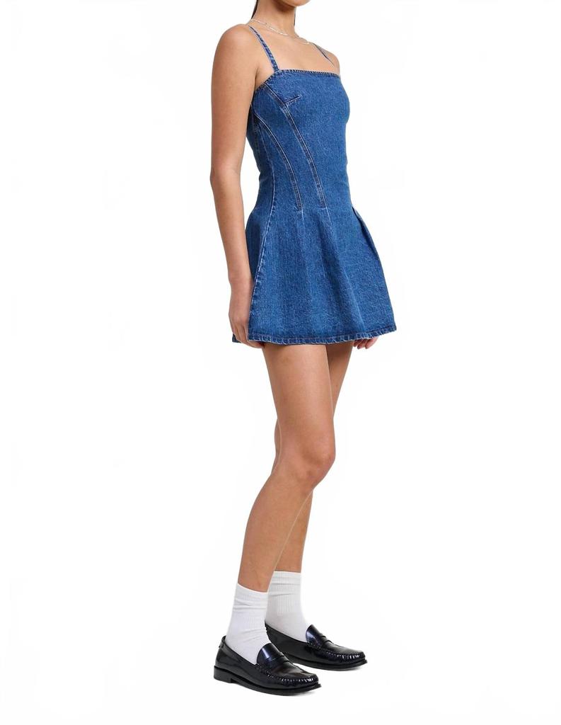 EMORY PARK Retro Revival Denim Mini Dress In Blue