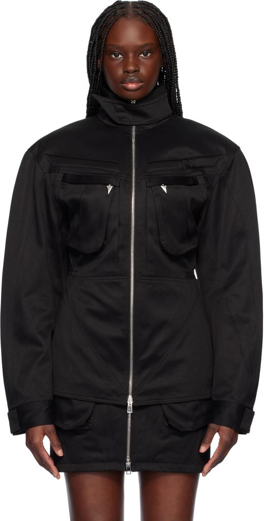【関税込み】Mugler ブラック Corseted Scuba ジャケット Mugler Corseted Scuba Jacket | Black | FARFETCH UK