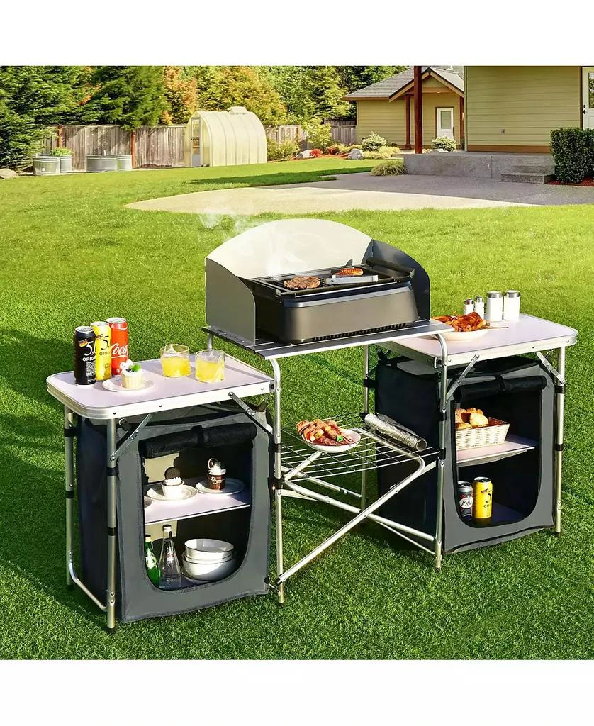 KUYOTQ Folding Camping Table with Storage Organizer 3