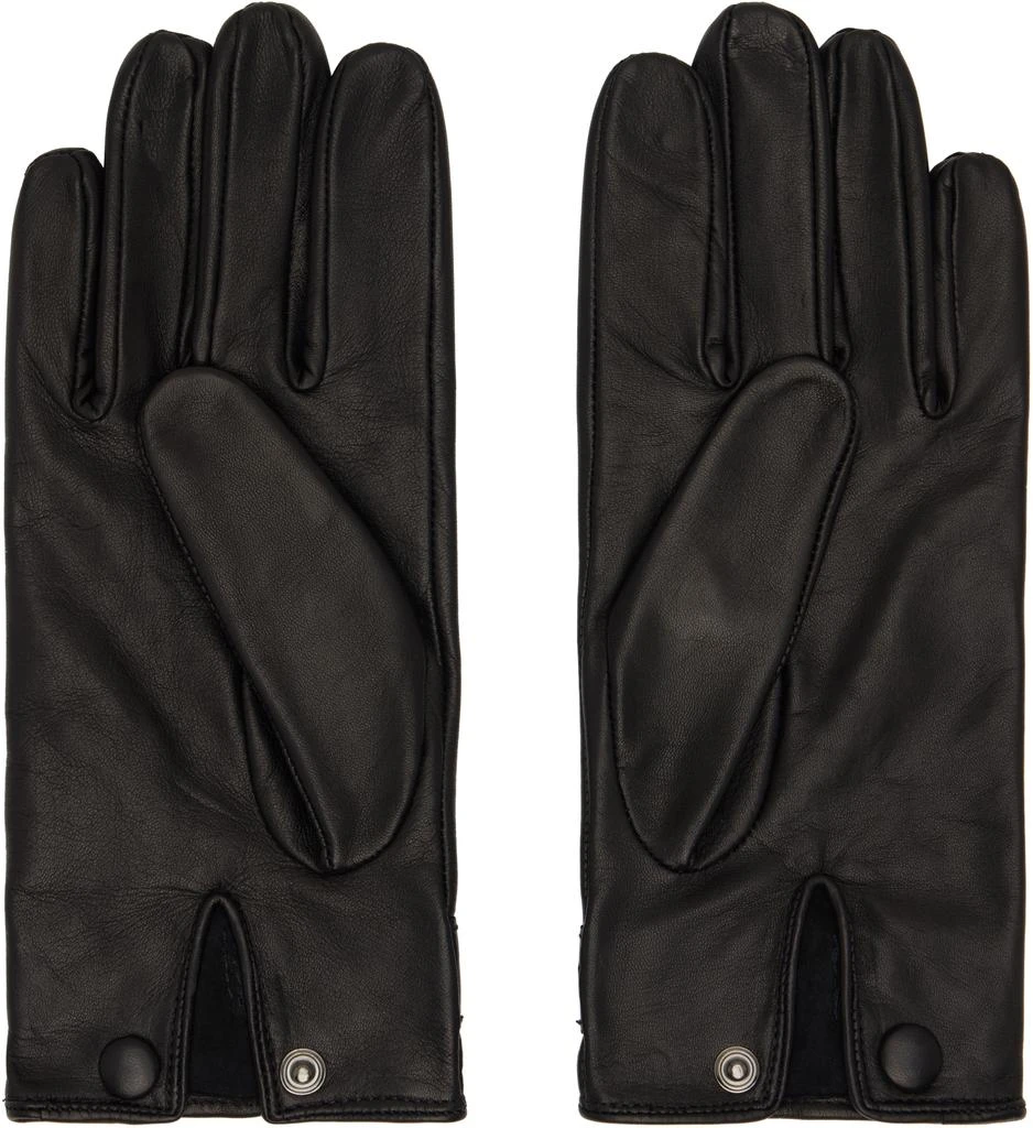 Ernest W. Baker Black Leather Buckle Gloves 2