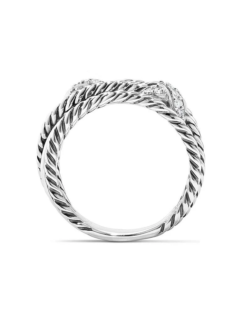 David Yurman Double X Crossover Ring with Pavé Diamonds 4