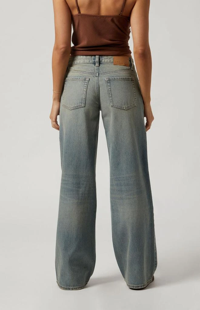 PacSun Casey Whisker Low Rise Baggy Jeans Light Indigo 4