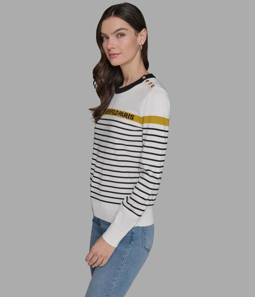 Karl Lagerfeld Paris STRIPED LOGO SWEATER 4