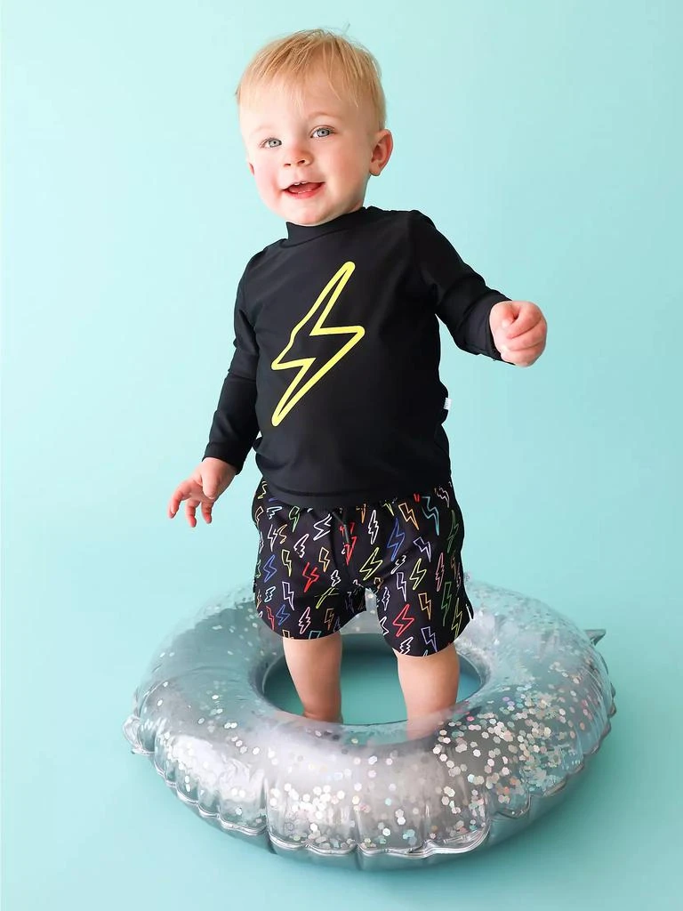 Posh Peanut Baby Boy's Zack Rashguard T-Shirt & Swim Trunks Set 4