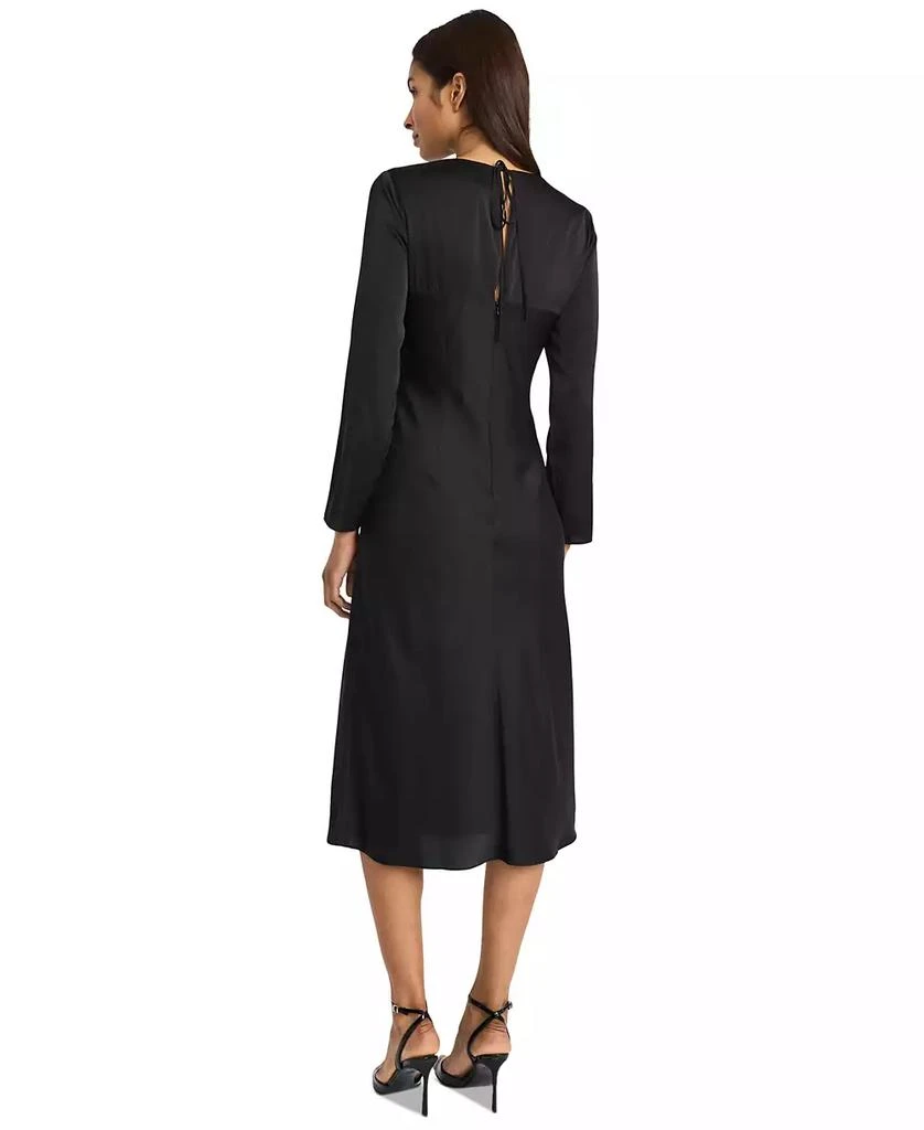 Donna Morgan Women's Long-Sleeve Back-Slit Midi Dress 5