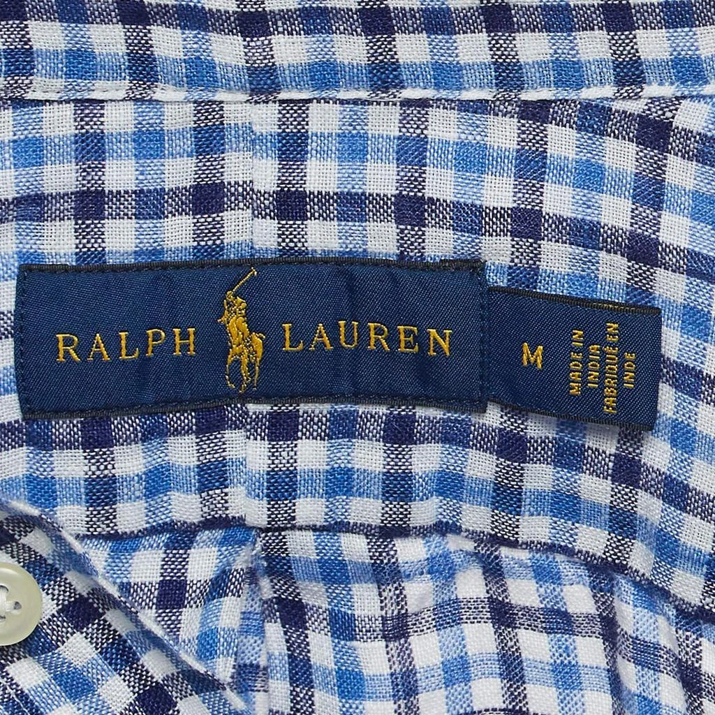 Ralph Lauren Ralph Lauren Blue Gingham Linen Button Down Shirt M 4