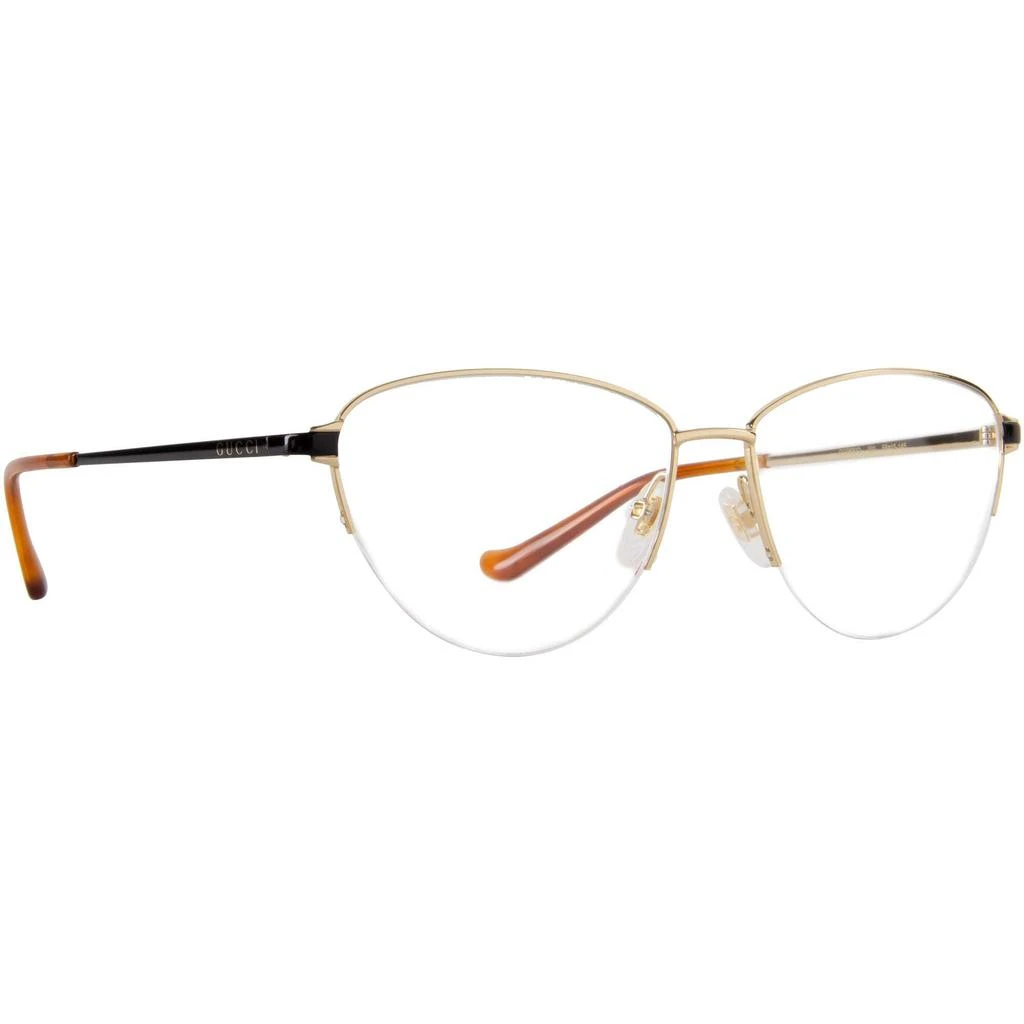 Gucci Gucci Women's Eyeglasses - Gold Oval Half-Rim Metal Frame | GUCCI GG0580O 1 1