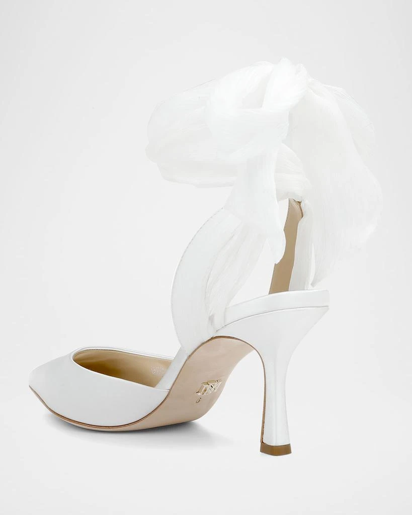 Badgley Mischka Blaze Satin Ankle-Wrap Halter Pumps 3