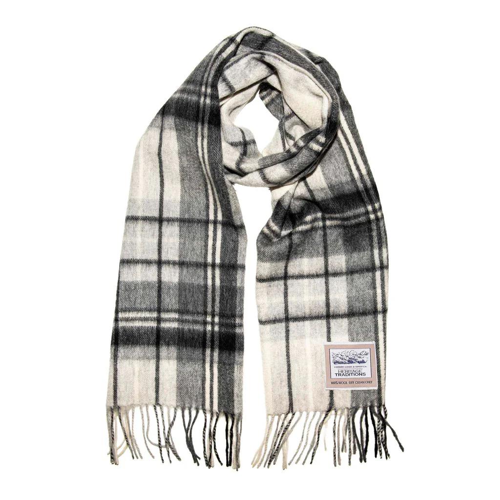 Heritage Heritage Traditions- Black/ White Check Brushed Wool Scarf