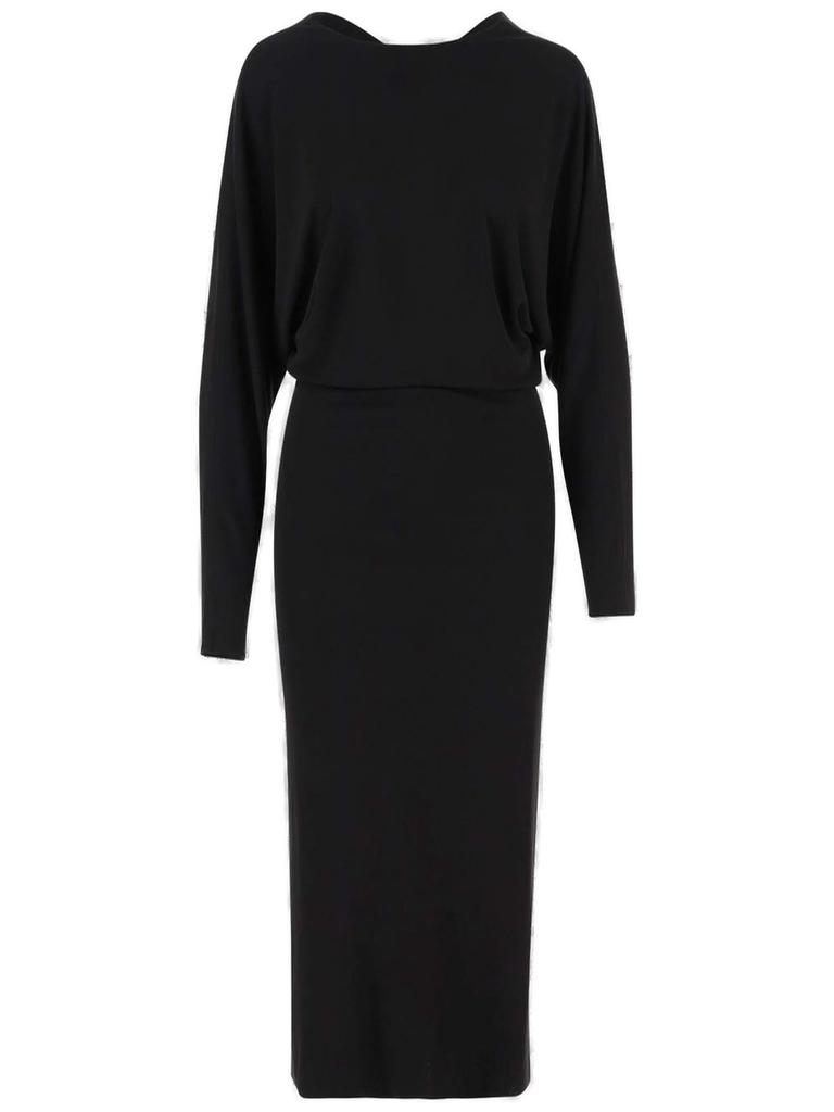【送料&関税込】Khaite The Trina Long-sleeved Open-back Midi Khaite Khaite The Trina Long-Sleeved Open-Back Midi Dress